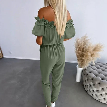 Toscana™ Jumpsuit with Puff Sleeves and Off-the-Shoulder Neckline / The Freshness and Romance of Southern France!