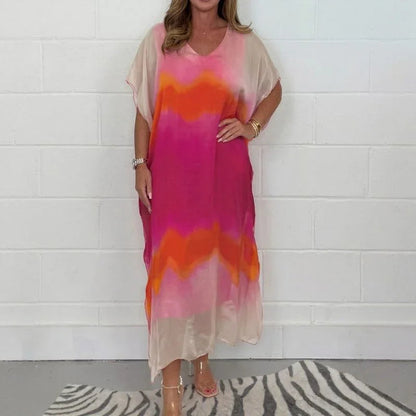 Doha™ Voile Dress Set with Sheer Veil Effect and Kimono-Style Sleeves