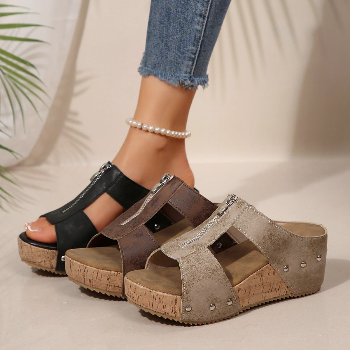 🔥2026 New 50% Off Hot Sale🔥Fashion Open-Toe Wedge Sandals with Arch Support